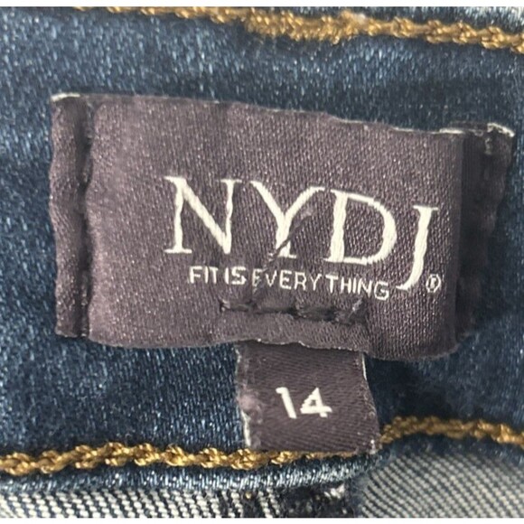 NYDJ Jeans Lift Tuk TechnologWomens 14 Dark Blue Indigo WashMarilyn Straight Leg - Picture 3 of 4